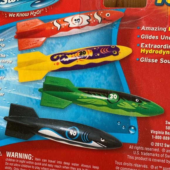 Swimways Toypedo bandits dive sticks hydrodynamic design glides 20 ft underwater - Picture 9 of 15